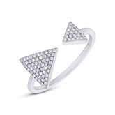 0.21ct 14k White Gold Diamond Triangle Lady's Ring